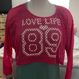 Crop top jersey style top